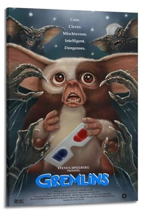 greb Gremlins Film-Leinwand-Poster, Raumdekoration, ästhetisches Poster, künstlerisches Poster für Schlafzimmer, Wohnzimmer, Wände, 60 x 90 cm, Rahmenstil