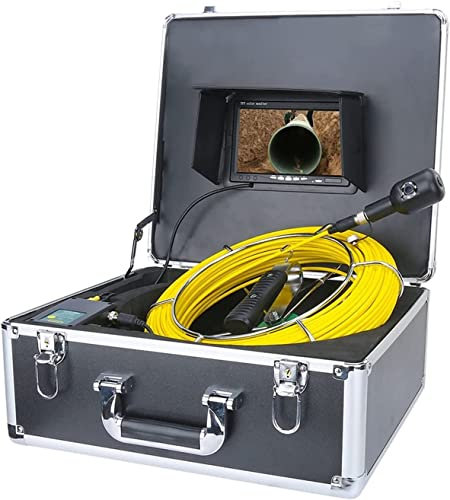 ELzEy Cámaras de inspección Cámara de inspección Boroscopio 7 Pulgadas DVR 30M 1080P HD Lente Dual Endoscopio Industrial Cámara de Video de inspección de tuberías