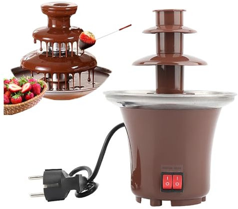 PLABNK 3 Layer Chocolate Fountain, Melting Machine/With Heating Function, Simple Operation+Constant Temperature, Dipping Chocolate-Fruit & Desserts,Brown