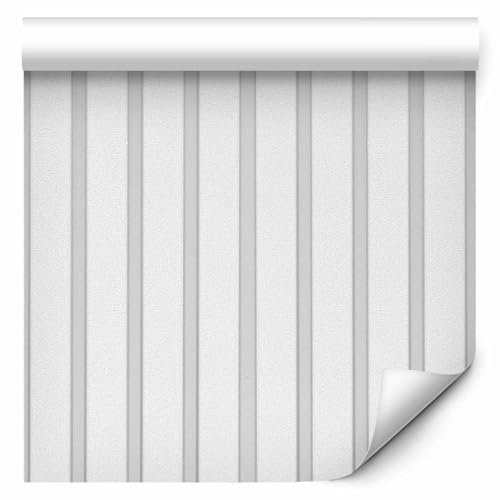 murando - Papier Peint Intissé 10 m Panneaux en bois 3D XXL - Mural Poster Muraux Original Tapisserie Photo Panneau Design décoratif le Trompe l'oeil - Effet Planches de lattes Blanc f-B-10148-j-a