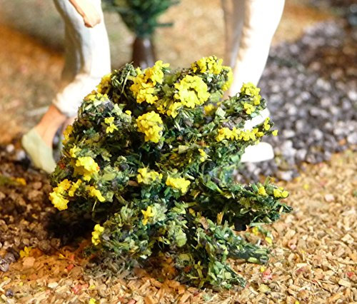 6-STÜCK Modellbau Maxi BÜSCHE blühend 3cm hoch für H0