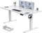Homall Standing Desk 140x80cm Height Adjustable Desk Sit Stand Desk with Time Reminder Stand up Desks 3 Memory Setting Wire Management Tray,White