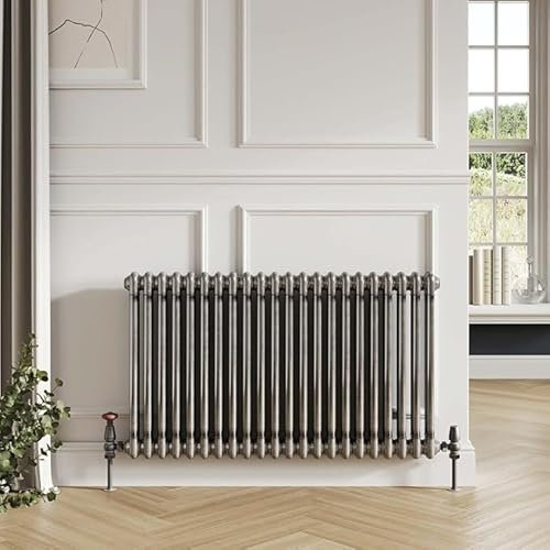 Greened House 3 Column Raw Metal Horizontal Column Radiator Traditional Classic Style 600mm High 1200mm Wide