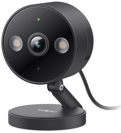 Tapo by TP-Link 2K QHD Security Camera Indoor/Outdoor, Color Night Vision, Free Person/Pet/Vehicle Detection, Baby Monitor, Local/Cloud Storage, IP66, Dual-Spotlight, Black(C121)