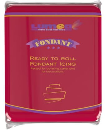 Lumea Rollfondant, 500g, für Torten & Kuchen, elastisch & reißfest, glutenfrei & laktosefrei, Vanillenote - Kirschrot