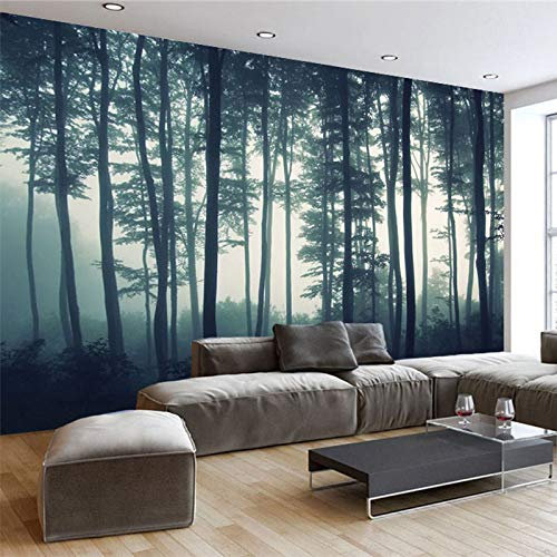 ZYCAFJ Papier Peint Forêt verte Papier Peint 3D Intissé Peinture Murale Tapisserie Photo Poster Tableaux Muraux Salon Chambre Bureau Couloir Mural Décoration