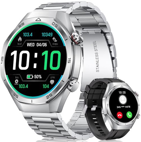 MEGALITH Montre Connectée Homme Sport: Étanche Fitness Podometre - Appel Bluetooth Smartwatch Argenté Compatible Android iOS