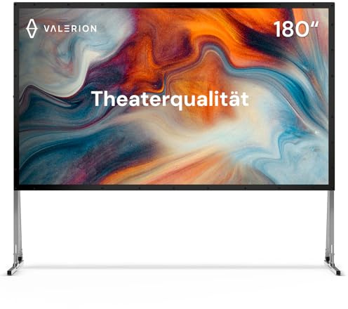 AWOL Valerion 180 Outdoor Projector Screen with Stand – 3-Min Setup, Wheeled Carry Bag, 4K/8K UHD Support, Freestanding, Portable Alloy Frame, 16:9 HD, Lightweight for Camping, Backyard, Home Theater