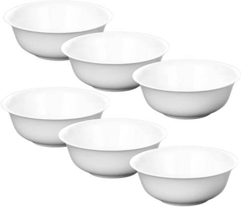 Wilmax - Bol en porcelaine - 700 ml - lot de 6 - Saladier - blanc - pour snacks, salades - Ø 15 cm - Corbeille à fruits, céréales - Élégant et résistant aux rayures - Idéal comme cadeau
