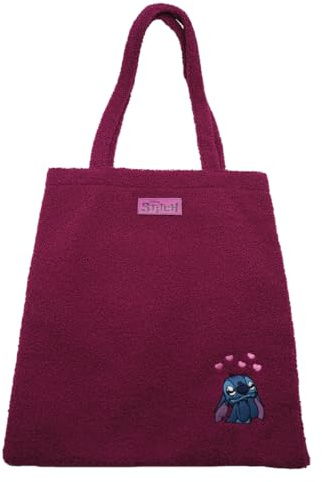 Nomadict Stitch Love Fuchsia Tote Bag Tragetasche für Schule, Einkaufen, Arbeit, 41 cm x 36 cm, offizielles Disney-Lizenzprodukt, Rosa, Zeitgenössisch