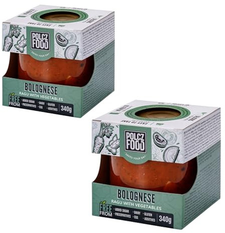 POLCZ FOOD Fertiggerichte im Glas (Bolognese mit Tofu) 2x340 g | Glutenfrei | Vegan | Ohne Konservierungsmittel | ohne Kochen | Ohne Plastik-Verpackung