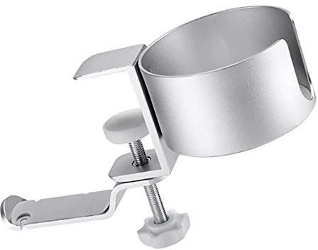 Happyyami Deskside Cup Holder Adjustable Aluminum Gaming Headphone Stand Hanger for Desk Mug Holder Stand Rotatable Design