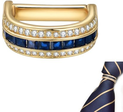 RunootPR Zirkon Krawattenring Silber Gold Stilvoll Krawattennade kristall Herren Krawattenschnalle Hochzeit Business Parteien Schmuck