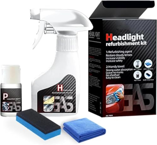 Scheinwerfer Aufbereitung Flüssigkeit Set, Auto Scheinwerfer Politur Spray, Pro Scheinwerfer-Regenerationsmittel, Flüssiges Scheinwerfer-Reparaturmittel, Für Reinigt und Poliert Vermattete (1PC)