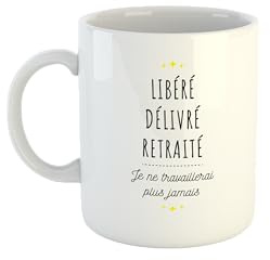 Kiribou Mug “Libéré, Délivré, Retraité” – La tasse parfaite pour célébrer la liberté et la retraite avec humour