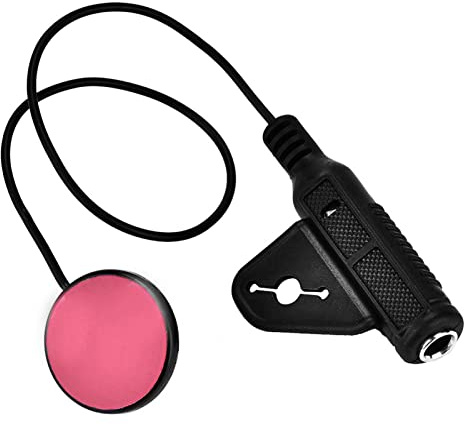 6,35 mm Piezo-Tonabnehmer, Piezo-Touch-Banjo-Tonabnehmer mit 29,5 cm Kabel, ABS-Gitarren-Mikrofon-Tonabnehmer, tragbarer Cello-Tonabnehmer für Gitarre, Ukulele, Erhu, Mandoline, Rot