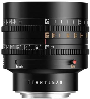 TTArtisan 50 mm Vollformat T2.1 Cine Objektiv mit Metallgehäuse, kompatibel mit Canon RF Mount – Schwarz