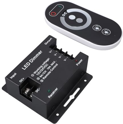 Fdit Variateur LED, DC12V 24V 3CH RF Télécommande Gradation Continue avec Fonction de Mémoire pour Bandes Lumineuses LED Guirlandes Lumineuses