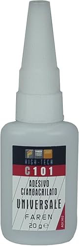 Faren C101 Pegamento Instantáneo Cianoacrilato Adhesivo Rápido de Alta Resistencia para Uso Universal (20 g)