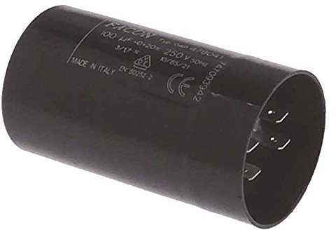 Santos Nr40A N40A Nr6 Nr40 100μF 250V 50Hz Longueur 85 mm Ø 46 mm Double connecteur 3 s