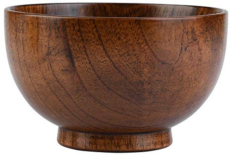 Fdit Vajilla a Prueba de Calor de Madera Natural de Recipiente de Comida de Ensalada de Cuenco(#2)