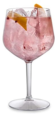 Calice Doimoflair Ballon Gin Tonic o Vino in Plastica Infrangibile bicchiere per Cocktail Trasparente 86 cl Set da 6 pezzi