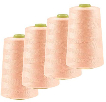 4 x 4572m Overlock-Garn Overlock-Nähgarn Oeko-Tex Polyestergarn Farbe 501 bis 540, Farbe:A530 zartes apricot