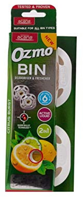 Ozmo Bin Deodoriser Air Freshner with 2 Citrus Burst Fragrance Inserts