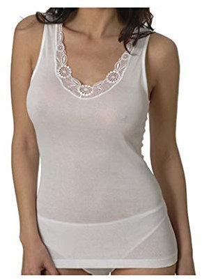 Canotta Donna Vajolet SL 5155 Filo di Scozia, Bianco, 5