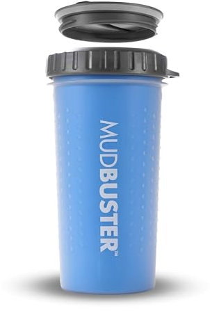 Dexas MudBuster Pfotenreiniger für Hunde, mit Deckel, tragbar, L, Dunkelblau (Pro Blue)