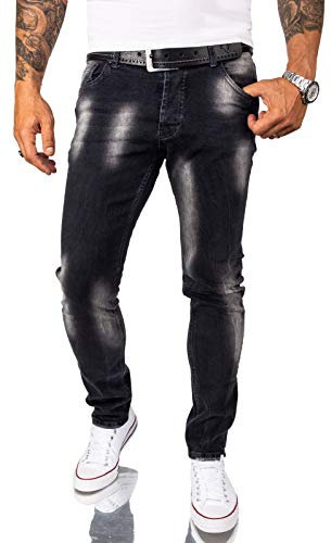 Rock Creek Herren Jeans Hose Weiß Slim Fit Stretch Jeans Herrenjeans Herrenhose Denim Stonewashed Weisse Herren Jeans RC-2261 Anthrazit W34 L32