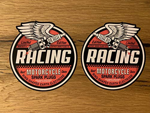 24/7stickers MG403 / 2X Racing Aufkleber 8cm Sticker Motorrad Auto Tank Hot Rod V8 V2 Bike Cafe Racer Dirt Tracker