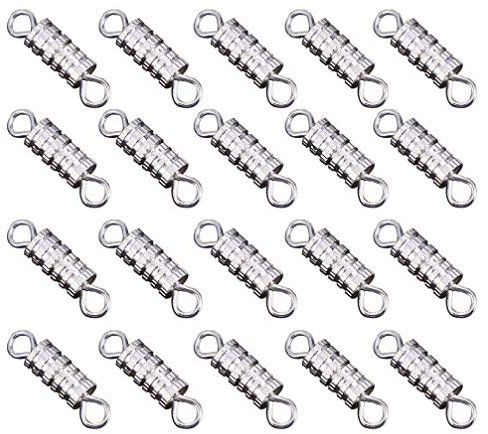 EXCEART 60 StüCk SchmuckverschlüSse 4x15mm Schraubverschluss FüR Halsketten, ArmbäNder, FußKettchen - Silber, Diy Schmuckherstellung