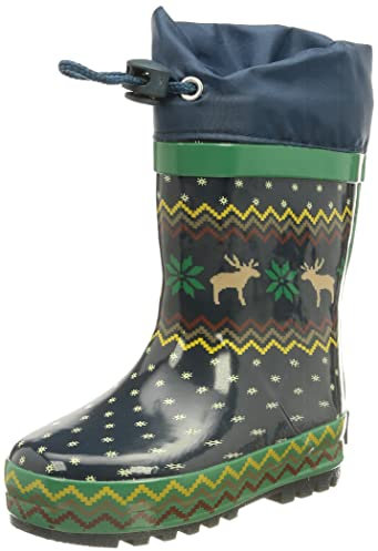 Playshoes Boy's Unisex Kids Norweger Warmfutter Rain Boot, Navy, 4 UK Child