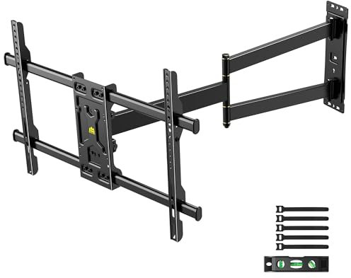 FORGING MOUNT Corner TV Wall Mount Long Arm TV Mount Bracket for 32-75 TVs-Easy to Install Single Stud Design- 33 of Smooth Extension Plus Swivel,Tilt,Max VESA 600X400mm,Holds 100lbs