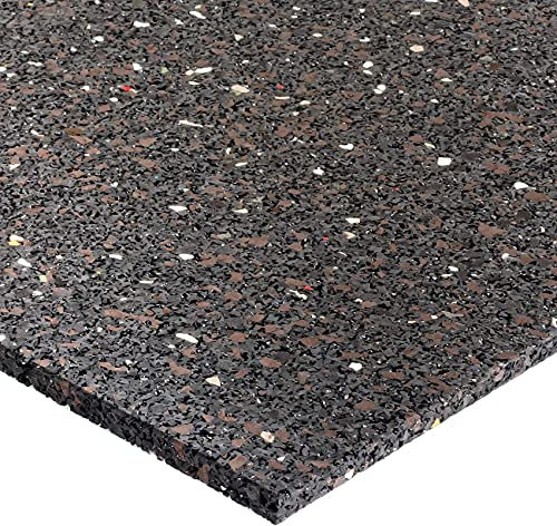 ANRO Tapis de protection de bâtiment, anti-vibration, anti-chute, en caoutchouc, noir, tapis de terrasse, 600 x 600 x 10 mm