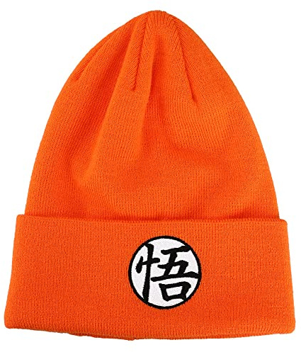 Dragon Ball Z Anime Cartoon Symbol Patch Orange Cuffed Beanie