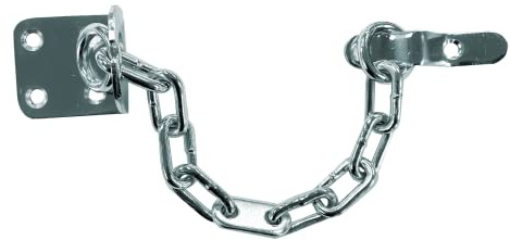 UAP Door Chain with Security Rating - Heavy-Duty Front Door Lock with 200kg Break Resistance - Slim Chrome Door Restrictor for UPVC & Wooden Doors - Easy Installation (Polished Chrome)