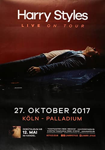 TheConcertPoster Premium Poster/Plakat | DIN A1 | Wanddeko | Live Konzert Veranstaltung » Harry Styles - Live On Tour, Köln 2017 «, 61 x 82 cm