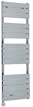 Milano Lustro 600W Chrome Flat Panel Electric Heated Towel Rail Thermostatic - 1512mm x 450mm