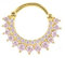 Mesnt Nasenpiercing Ring Gold, 18G Helix Ohr Piercing aus 925er Sterling SilberBlume Zirkonia Gold Gold rosa