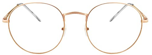 Duogege Retro Runde Lesebrille 1,0 für Damen & Männer, Vintage Ovale Metall Blaulichtfilter Computerleser, Stilvoller Blendfreie Leser Brille