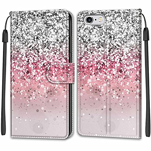 Feyten Cover per iPhone 6S /6, Custodia in Pelle iPhone 6S/6, Flip Custodia Pelle PU con [Magnetica][TPU Antiurto][Supporto Stand], Cover a Libro Portafoglio per iPhone 6S/6 (4,7 Pollici) (Bling)