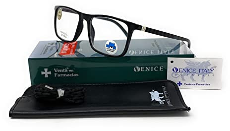 Triple Flex VENICE UNISEX Son gafas tres veces más resistentes, de TR90, material utilizado en aeronáutica. ULTRALIGERAS y anti fatiga ocular, ANTI-LUZ AZUL (+2.00, Negro)