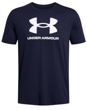 Under Armour Herren Lockeres T-Shirt Im Sport-Stil Mit Logo, Academy/White, L