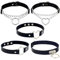 Frauen Gothic Choker PU Leder Halskette Set Punk Kette Leder Halsband Choker Spikes Halskette Rock Lederband Choker Kragen Cosplayer Herz Anhänger Nieten Choker Verstellbarer, Schwarz
