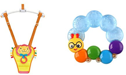 Munchkin Bounce & Play Door Frame Bouncer, Adjustable Height Jumper, Padded Stand & Jump Toy With Squeaky & Baby Einstein, Teether-Pillar Rattle and Chill