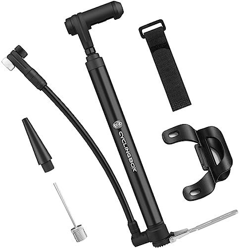 Diyife Bike Pump, 120PSI Aluminum Alloy Mini Bicycle Pump with Hose Small Bike Pumps for All Bikes, Portable Bicycle Tire Pump with Ball Needle, Frame Mount, Cycle Pump Fit Presta and Schrader Valve