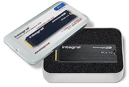 Integral Advantage PRO-1 2TB SSD NVME M.2 2280 PCIe Lightning-Fast Gen4x4 R-7400MB/s W-6700MB/s Solid State Drive Built-in Heatsink Compatible With PS5