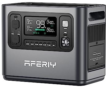 AFERIY Generateur Electrique Portable 1200W, 960Wh Batteries LiFePO4, Sorties AC 220V-240V, 1 Heure de Charge Rapide, 13 Sorties, avec UPS, Generateur Electrique pour Camping/RV/Off-Grid